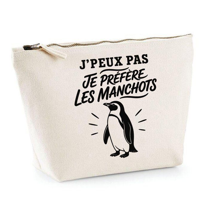 Trousse de toilette - PLANETEE - J'peux pas minimaliste - Beige - 100% coton - Zip métal