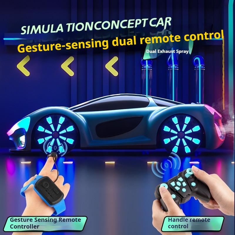 2.4G remote control concept car gesture induction double spray stunt car light music science fiction car RC remote control