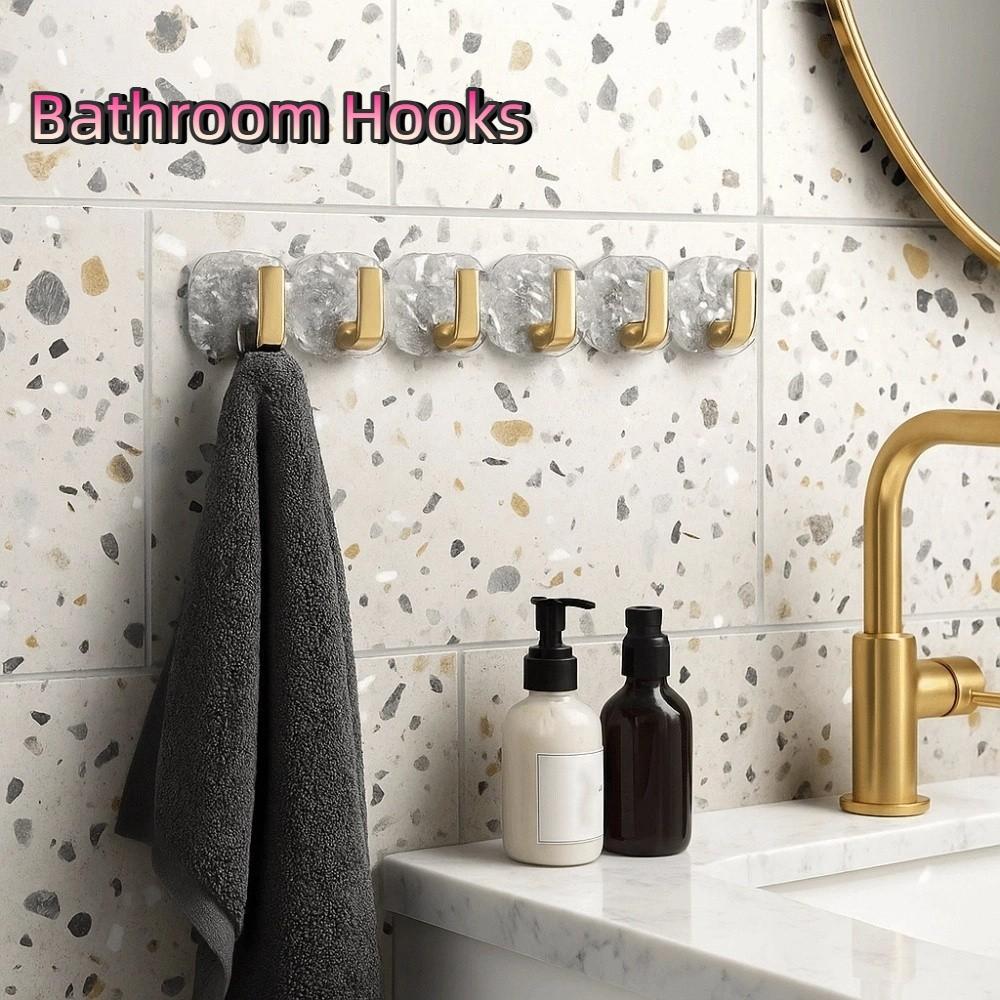 2PCS Wall Mounted Key Bag Hooks Punch-free Wall Hook Rack Durable Bathroom Hooks  Bathroom