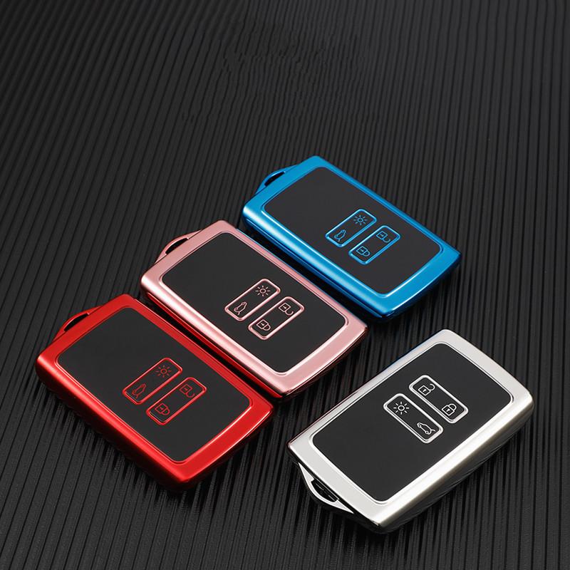 NEW TPU Car Key Case Full Cover for Renault Koleos Kadjar Megane Talisman Captur Espace Clio 2016-2019 4 Button Accessories