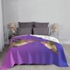 Purple Hummingbird Duo Blanket For Sofa Bed Travel Hummingbird Bird Wildlife Nature Fly Garden Hummingbird Art
