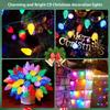 7M 50LED Solar C6 Bulbs String Lights Strawberry Christmas Fairy Garland Light Outdoor Waterproof Xmas Tree New Year Decor