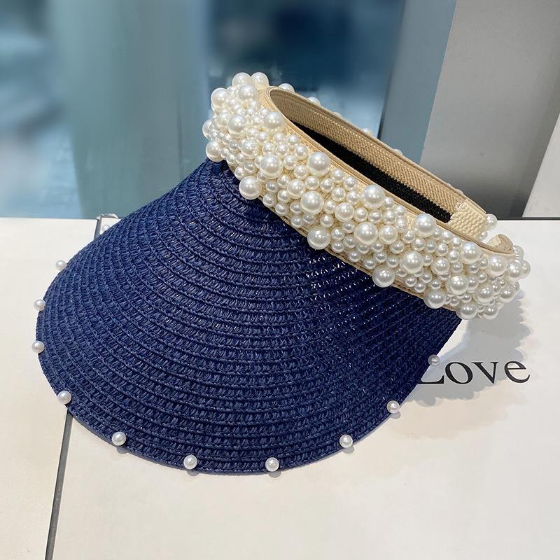 

Капелюх Жіночий літній перламутровий козирок Пов язка на голову Солом яний капелюх Капелюх від сонця Захист від ультрафіолету Коса Капелюх від сонця Сонцезахисний крем для обличчя Adult