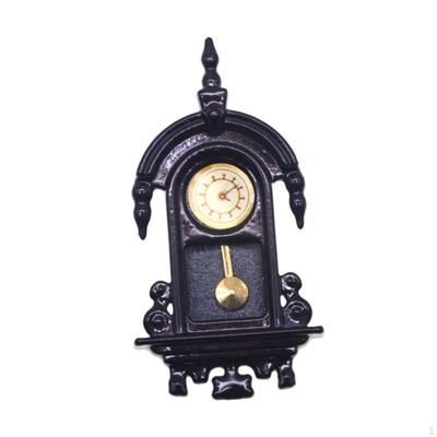 Miniature Dollhouse Clock Decorative Accessories Classic Ornament Simulation Pendulum for