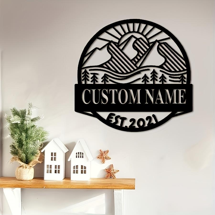 

Metal Wall Art Mountain Tree Silhouette Inspirational Sign Home Office Outdoor Rustic Nature Gift
