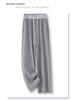 Gray Lace-Trimmed High-Waist Straight Leg Sweatpants for Women - Spring 2025 Collection