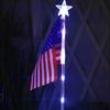 Solar American National Flag Led Light Waterproof Ornaments Crafts Ornaments for Festival Holiday New Year Garden Stake