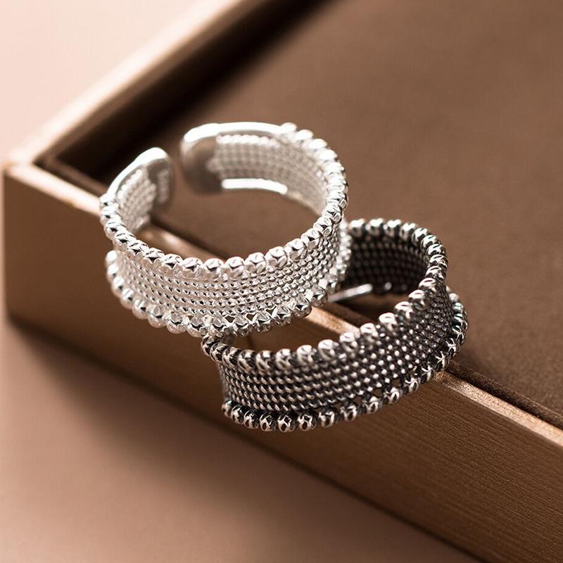foxanry Minimalist Irregular Finger Rings for Women Couples Geometric Handmade Trendy Elegant Party Jewelry Gifts