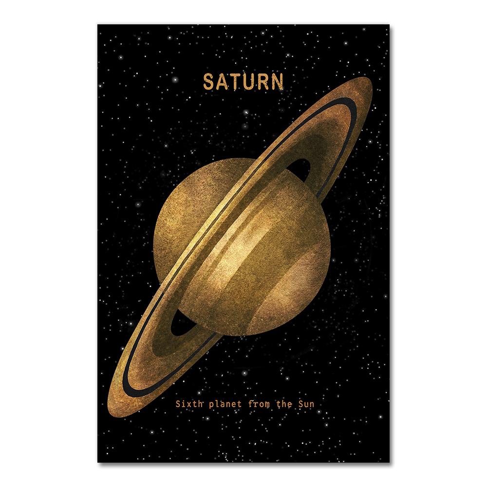 Space Earth Moon Venus Sun Saturn Posters and Prints Planet Wall Art Canvas Painting Modern Picture for Living Room Home Decor