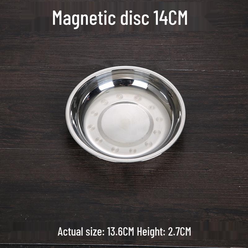 Утолщенная мелкая круглая тарелка из нержавеющей стали для домашнего использования - Универсальная для рыбы, риса, барбекю и лянпи.