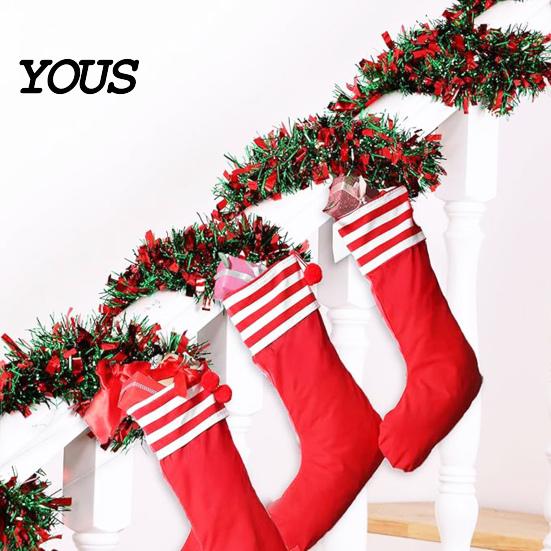 Vibrant Festive Atmosphere Decor 78.7 Inch Christmas Tinsel Garland, Shiny Metallic Twist Hanging Garland Bendable Holiday Party for Xmas Tree,