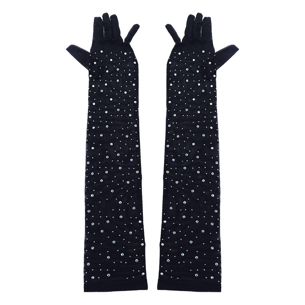 Crystal Transparent Long Gloves Bride Wedding Gloves Women Driving Gloves Sun Protection Mittens