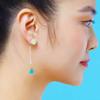Asymmetrical Yellow Mint Ceramic Crystal Earrings