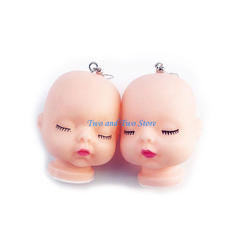 HX6F Delicate Baby Dolls for Head Toy Drop Earrings Hook Earrings Jewelry for Birthda