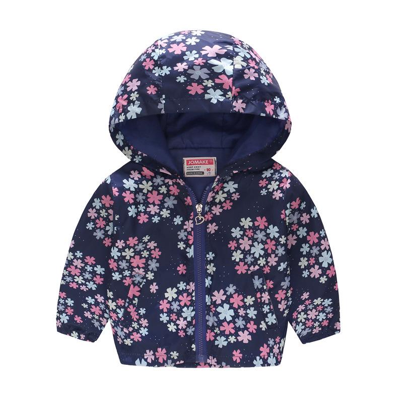 Bedruckte Jacke Strickjacke Kinder Mädchen Jungen Kapuzen Langarm Reißverschluss Blumen Auto Cartoon Windjacke