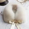 New Warm Fur Collar Scarf Soft Fluffy Neck Wrap Faux Fur Bow Ribbon Lady Neck Warmer for Fall Winter
