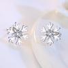 S999 Reinsilber Schneeflocke Zirkon Ohrstecker, Koreanischer Stil Weihnachten Damenmode, Exquisiter Nischenschmuck