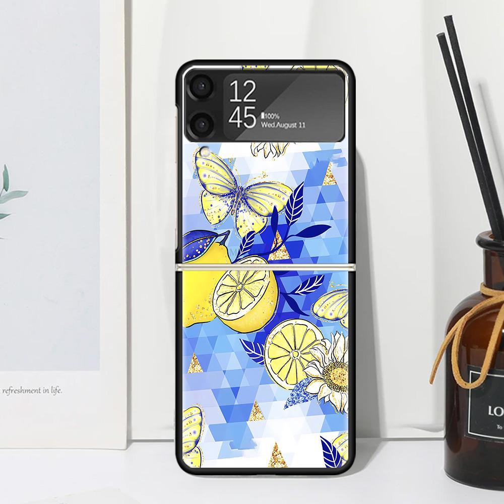 

Mediterranean Lemon Phone Case Cover for Samsung Galaxy Z Flip 7 6 5 4 3 5G Flip3 Flip4 Flip5 ZFlip6 ZFlip7 Black Fundas Galaxy Samsung Z Flip 6