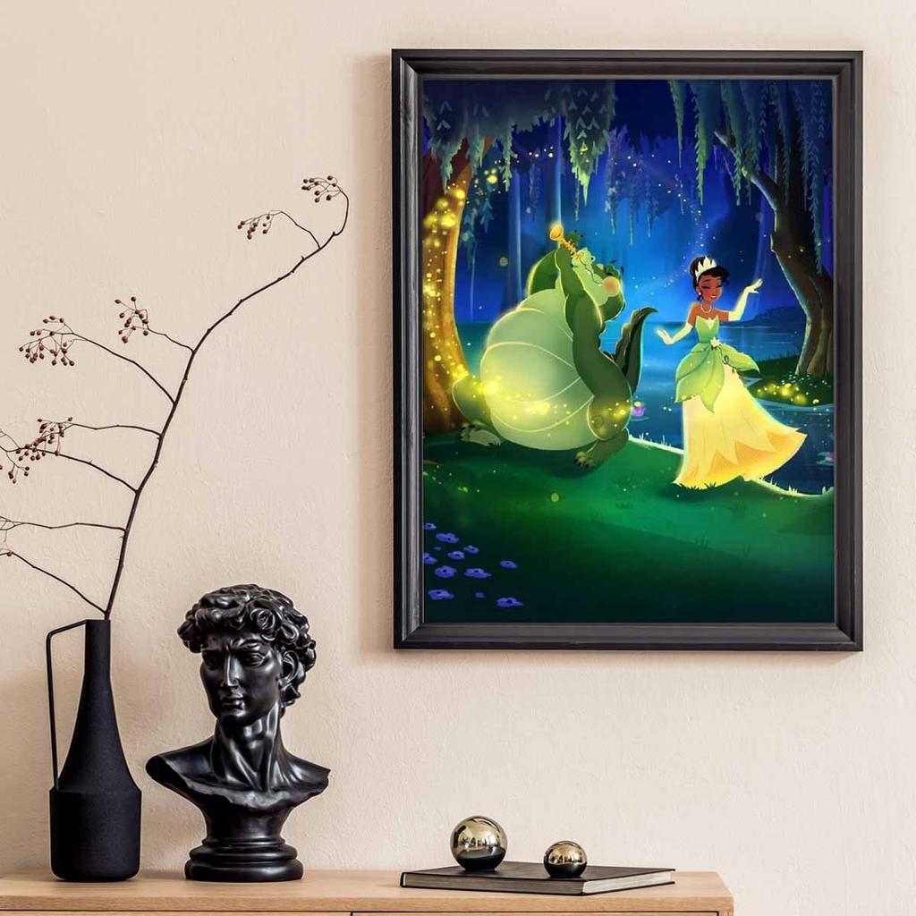 Diamond Mosaic Colorful Diamond Painting The Princess and The Crocodile Full Round Embroidery Cartoon Creative Hobbies Wall Decor