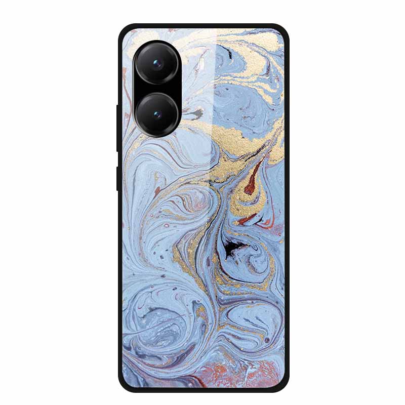 Tempered Glass Case For Poco X7 Pro Back Cover PC Hard Shockproof Cases for Xiaomi PocoX7 Pro Funda Marble Texture Fashion Coque