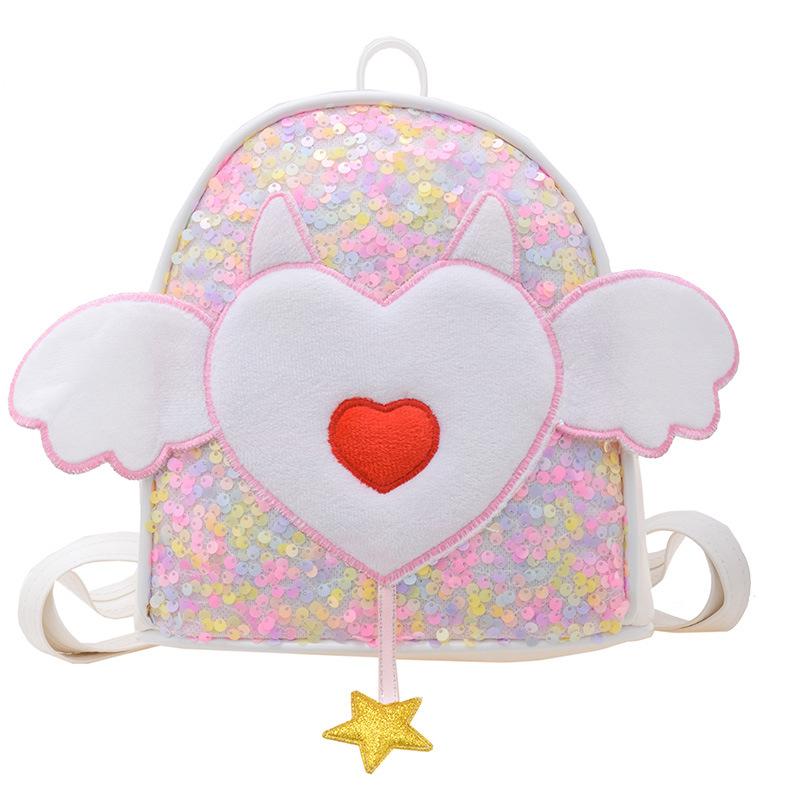 School BagsSmall New Love Backpack Fashionable Versatile Angel Wings Travel Children's Backpack