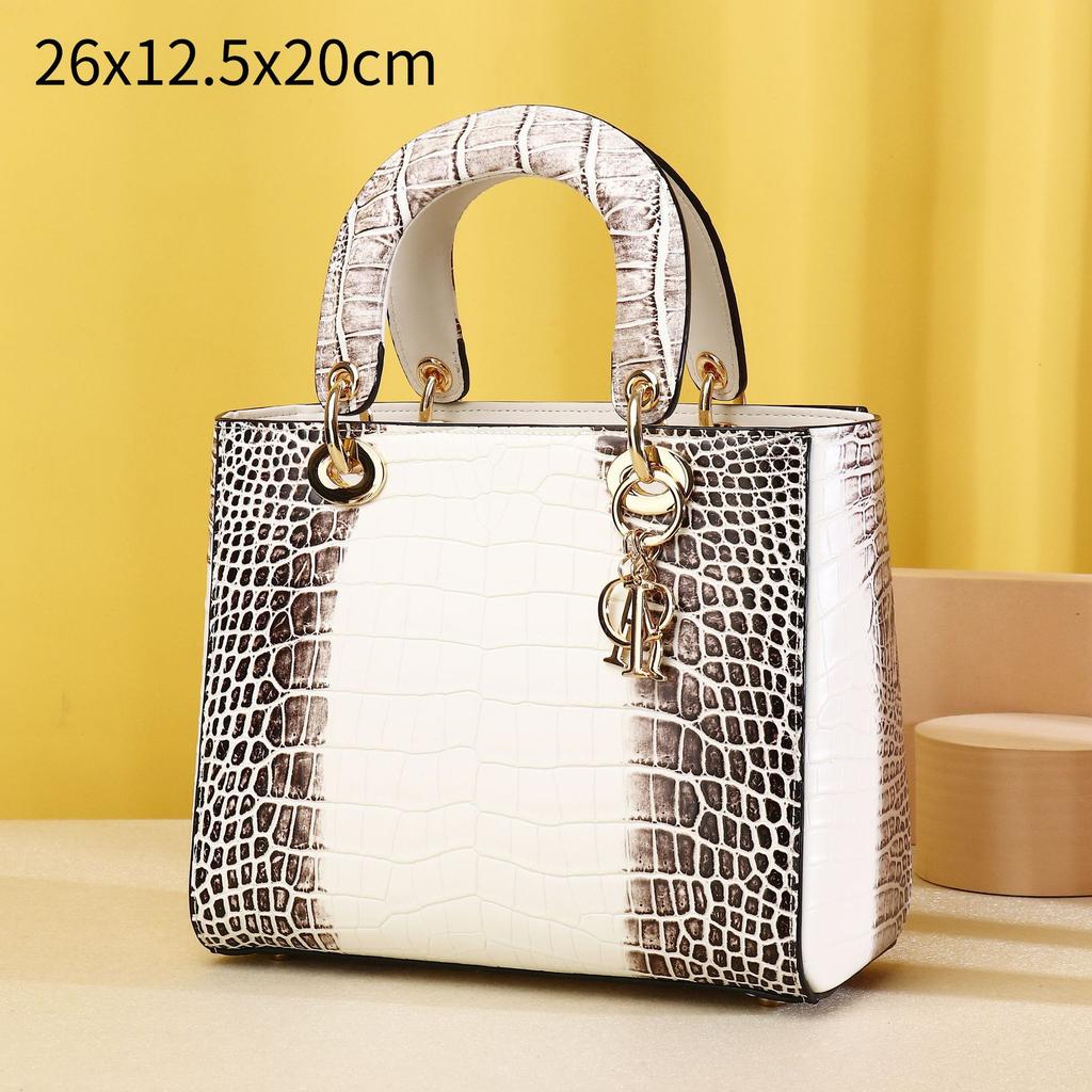 Crocodile Belly Bag Wedding Bag Versatile Ladies Handbag Bridal Bag Premium Internet celebrity women's bag One shoulder oblique span