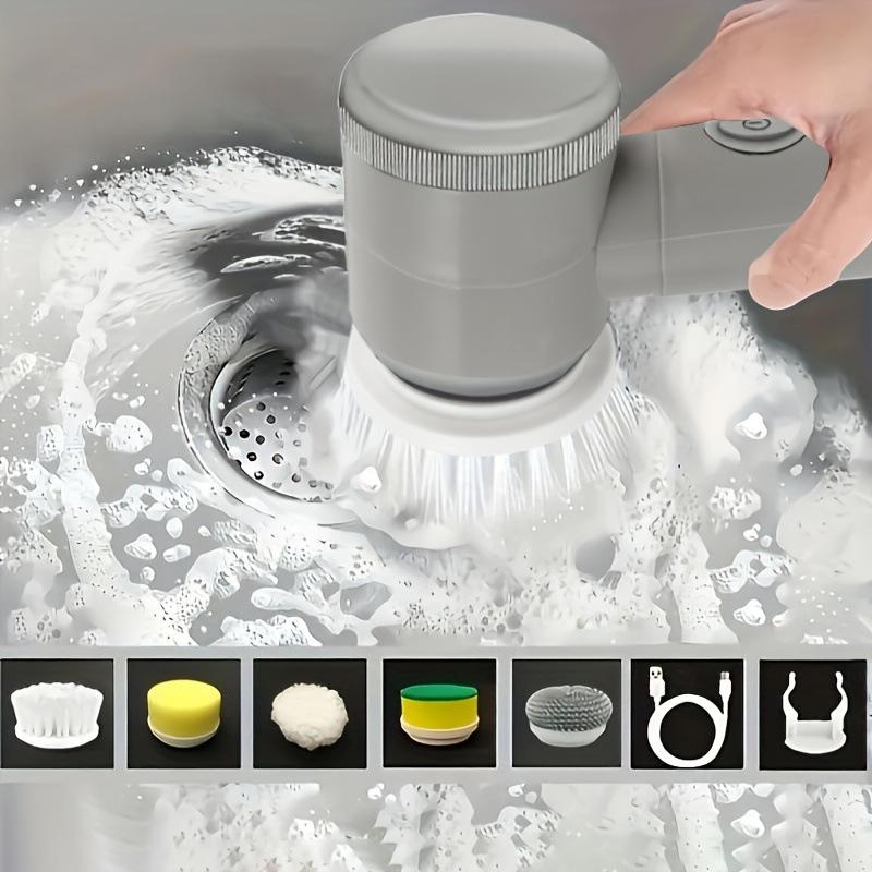 Wielofunkcyjna, wodoodporna, ręczna szczotka czyszcząca o wysokiej wydajności, transgraniczna, elektryczna, do kuchni i łazienki, z wymiennymi końcówkami