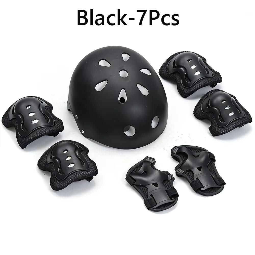 7Pcs/Set Adjustable Guards Protective Gear Set Thickened Shock-absorbing Safety Gear Breathable Protective Equipment чёрный