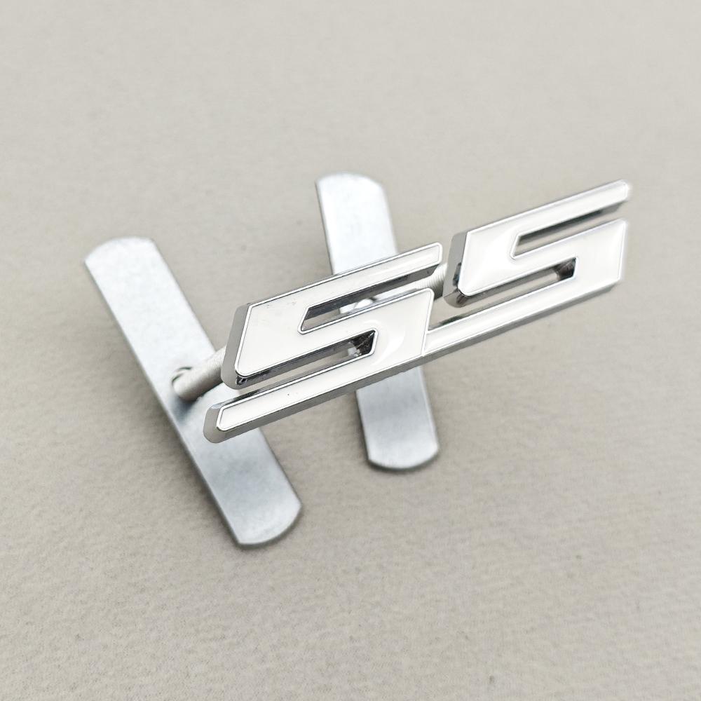 New Car Styling Badge 3D Metal SS Logo Front Grill Emblem Fender Trunk Sticker Decal Accessories For Chevrolet Camaro Silverado