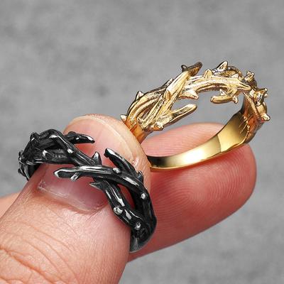 Thorn Crown Retro roestvrijstalen herenringen punk nieuw voor mannen en vrouwen sieraden creatief cadeau dropshipping