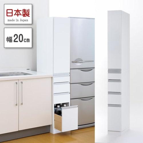 Concealable Gap Storage Rack for Kitchen Storage | Available In Widths from 15cm To 30cm | Made In Japan (20cm Wide)