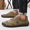 Autumn New Low-top Lace-up Casual Single Shoes Men's Large-size Doudou Shoes Hand-stitched Outdoor Driving Shoes