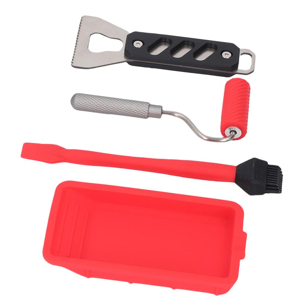 Wood Glue Applicator Set Aluminum Alloy and Silicone Reusable Portable Wood Gluing Brush Silicone