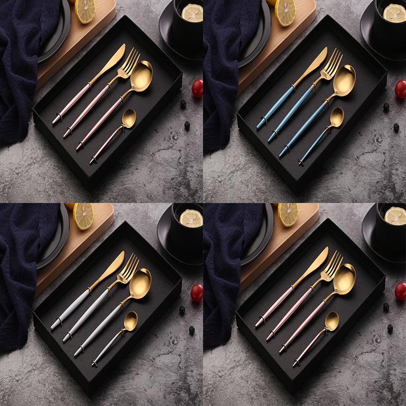 Family Dinner Set Wedding Stainless Steel Dinner Knife Fork Spoon Silverware Set