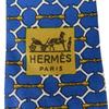 Used HERMES Tie Toyota Limited Edition Silk Blue Gold Business