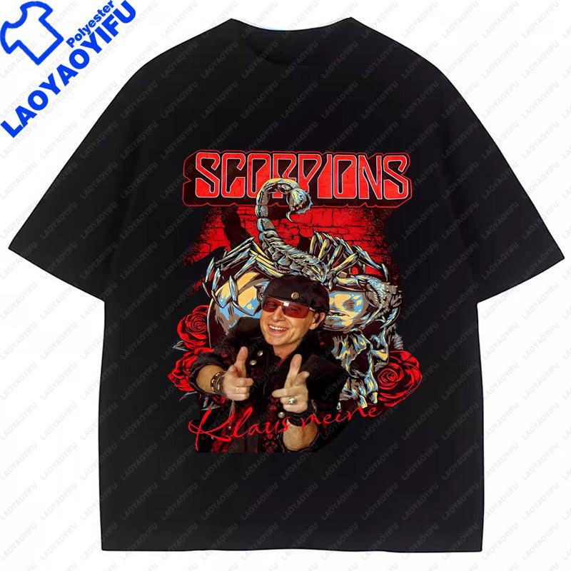 T-shirt Scorpions Forever Classic Maglietta da Banda Rock Unisex T-shirt in Poliestere Top Manica Corta Girocollo Idea Regalo Abbigliamento