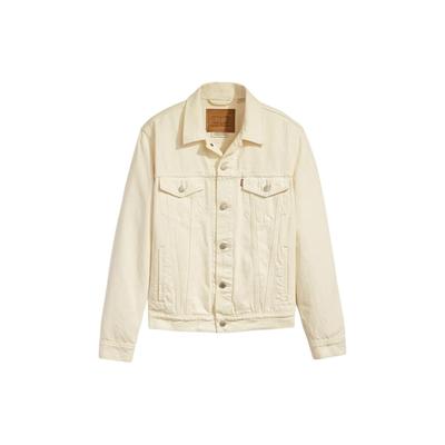 Levis Trucker Jacket Effen Kleur Revers Enkelrij Kledingstuk met Lange Mouwen voor Heren jassen Wit 72334-0433
