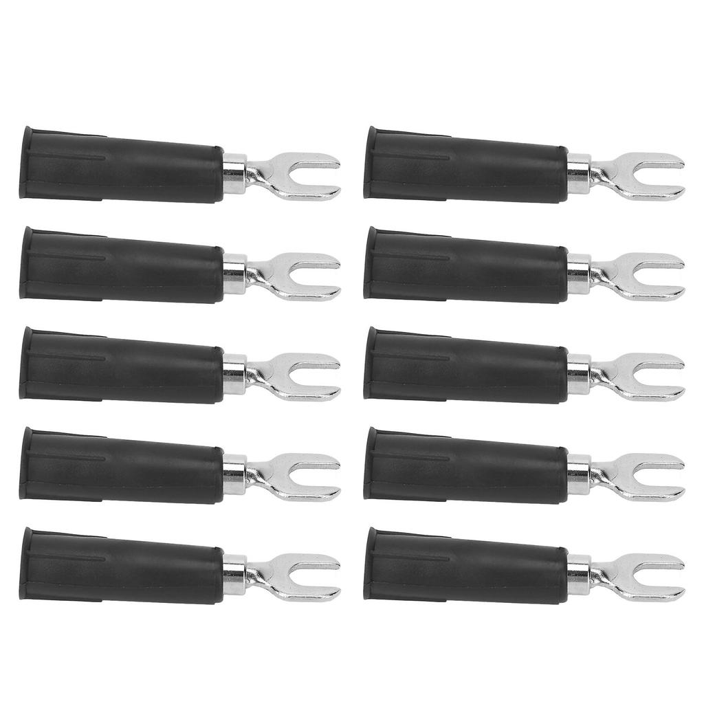 10Pcs/Set Banana Plug Adapter Insulated Fork Spade Wire Connectors U Type Electrical Crimp