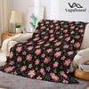 Pink Tiny Floral Flannel Blanket Warm Soft Halloween Christmas Decorative Couch Warm Cozy All-Season Gift