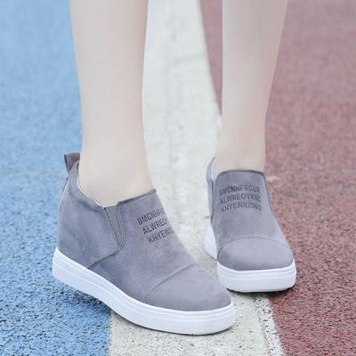 Duży rozmiar buty codzienne z podwyższeniem wewnętrznym damskie na koturnie muffin okrągły nosek płytkie wierzchy damskie pojedyncze buty