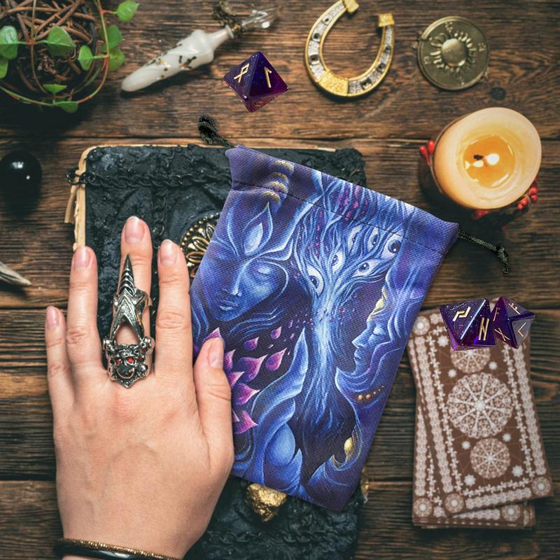 Tarotkartenbeutel Verbundfleece Kordelzug Aufbewahrungsbeutel Tarots Aufbewahrungsbeutel Runenwürfelbeutel Schmuckbeutel Party Weihnachtsgeschenkbeutel