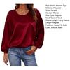 Women Long Sleeve Blouse Solid Color Round Neck Loose Fit Tops Casual Wear for Work Party Date