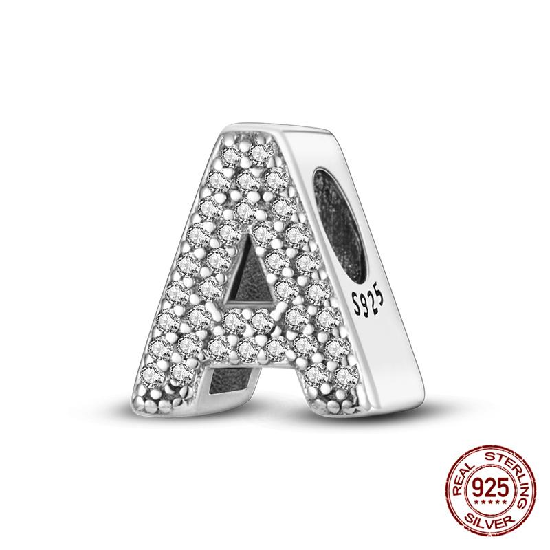 Original Beads 100% 925 Silver 26 Letters A-Z Charms Fit Original Bracelets & 3mm DIY Jewelry Making Women Gifts