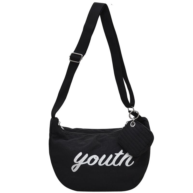 Large Capacity Shoulder Bag Letter Print Commuter Lightweight Crossbody Bag