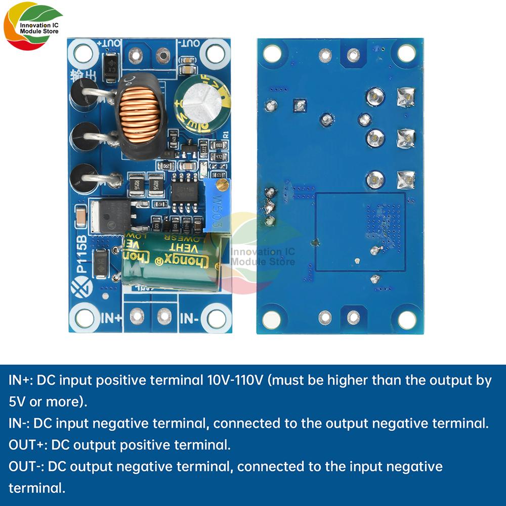 DC-DC Buck Converter Module 10-110V To 4.5-47V Adjustable Output 5A Low Ripple High Precision Power Supply