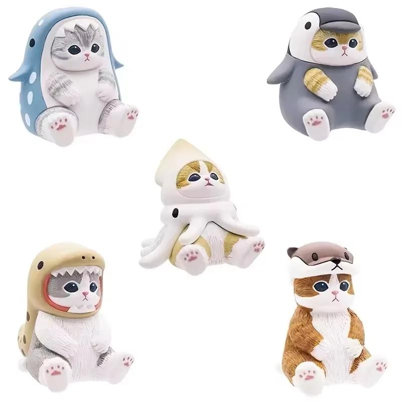 In Stock Mofusand Ebi Nyan Shark Cat Marine Animals Series Cat Kawaii Action Figures Desktop Decoration Birthday Present