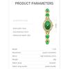"Elegant Women's Bracelet Watch Green Crystal Waterproof Quartz Simple Rose Gold"