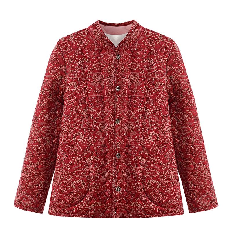 Mom's Lightweight Warm Cotton-Down Jacket for Middle-Aged & Elderly Women - Velvet-Lined Base Layer for Winter