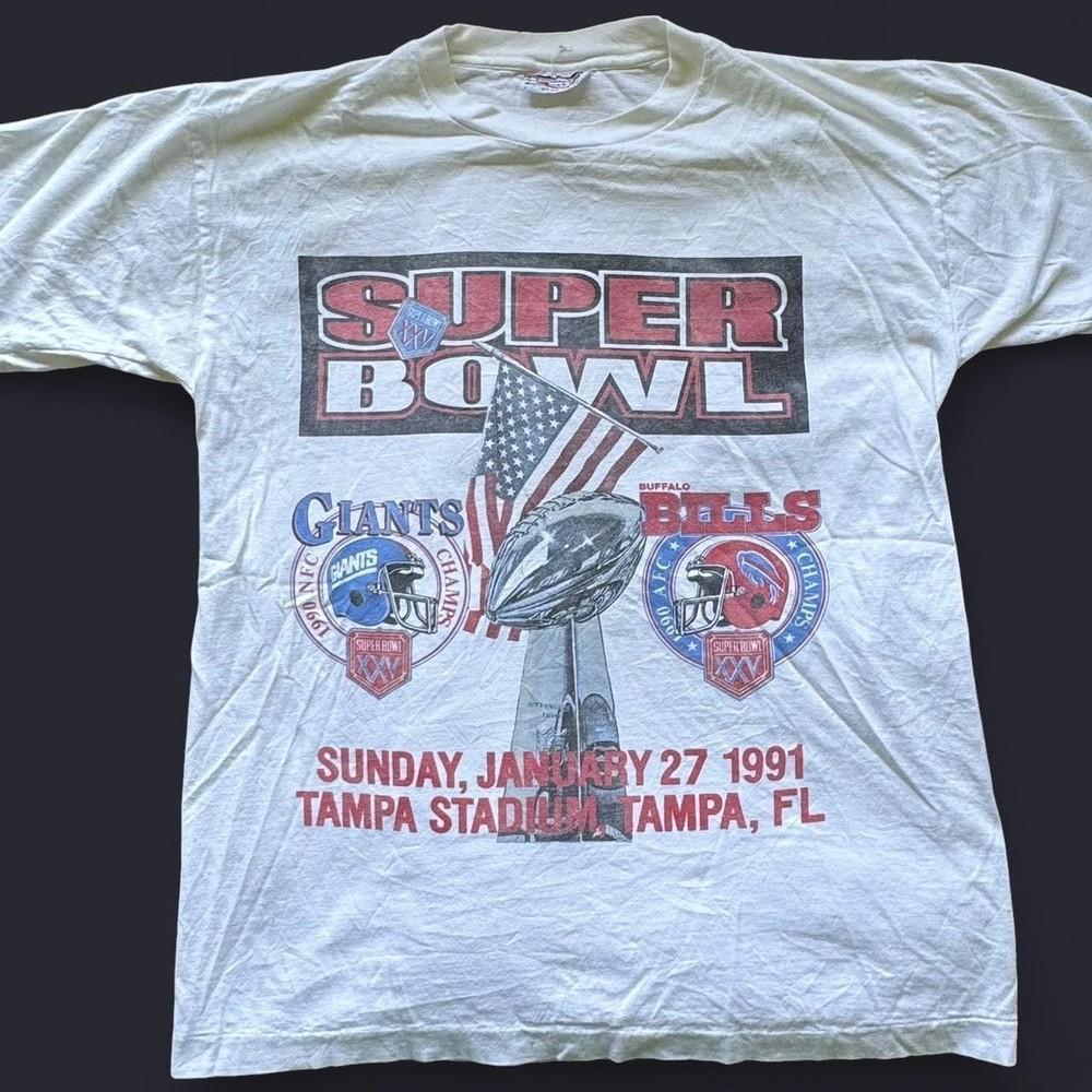 Унисекс Футболка Супербоул XXV НФЛ 1991 года New York Giants против Buffalo Bills XXL