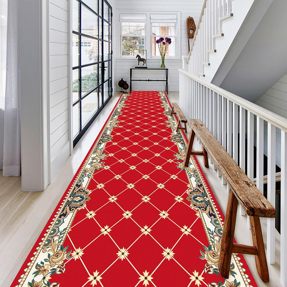 European Geometric Villa Long Corridor Carpet Runner Hall Passageway Home Large Rug Nordic Modern Stairway Comfortable Floor Mat